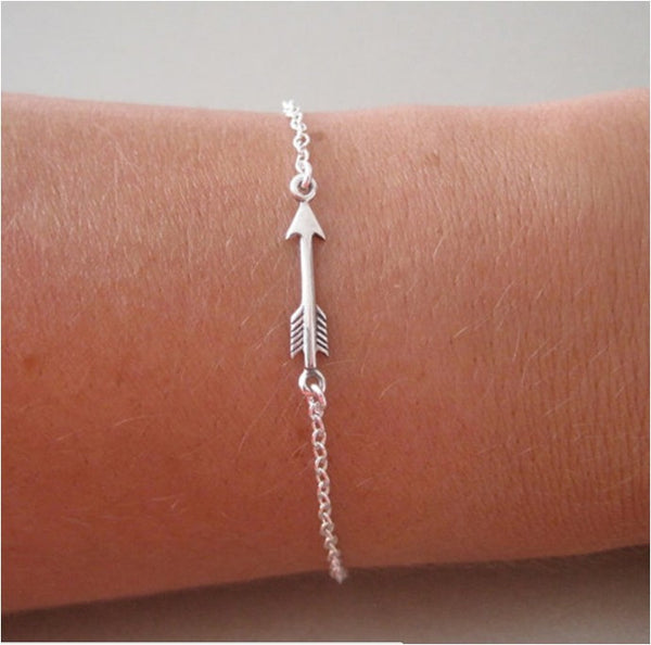 Simple Silver Plated Arrow Bracelet